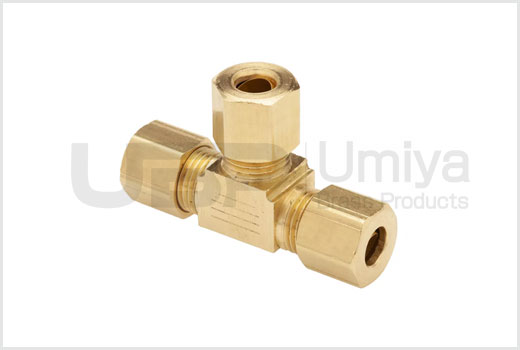 Brass Compression Bar Stock Tee